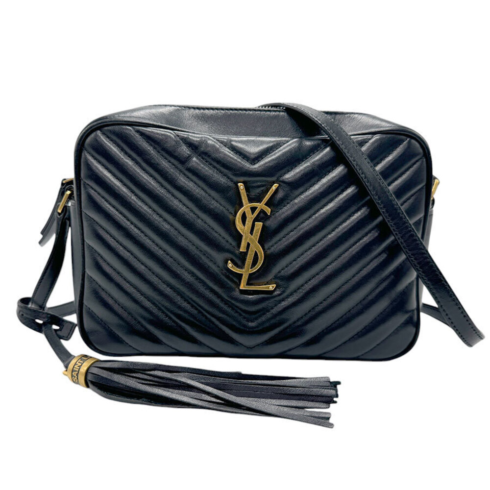 Saint Laurent shoulder bag leather black gold